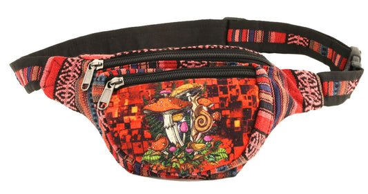 HF-130 • Many Mushrooms 3 Zip Fanny Pack